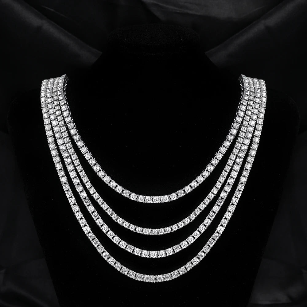 Cadena Tennis Iced Out 5mm Plata – Collar Hip Hop Unisex | PRÉNDELAX