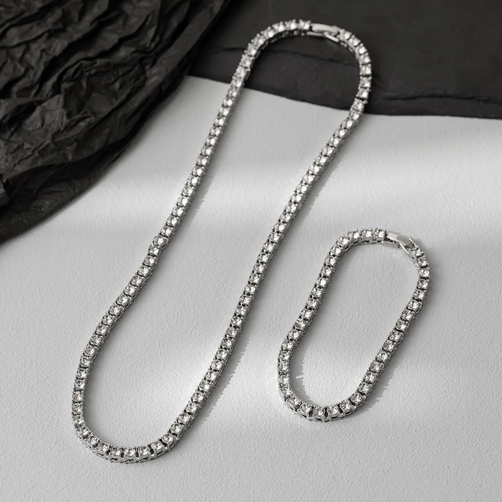 Cadena Tennis Iced Out 5mm Plata – Collar Hip Hop Unisex | PRÉNDELAX